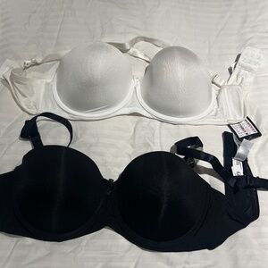 NEW 2 Censored Bras 36D Removable Straps Padded